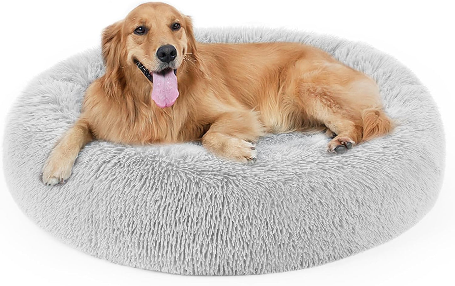 Dog Bed for Cats and Dogs, Plush Donut Cuddler for Comfort