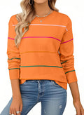 SHEWIN Womens Crew Neck Striped Sweater - Soft, Versatile Layer