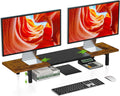 Adjustable Height and Length Dual Monitor Stand Riser - Space Saving