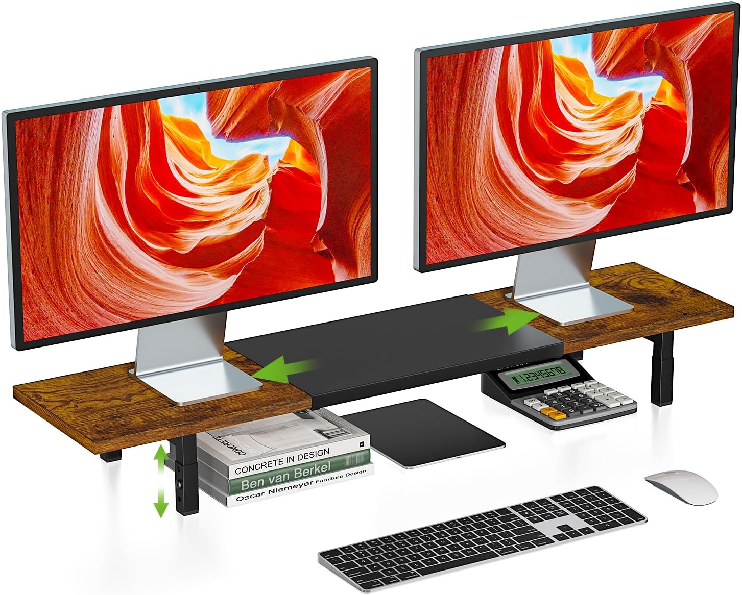 X-cosrack Adjustable Dual Monitor Stand Riser for Workspace Setup