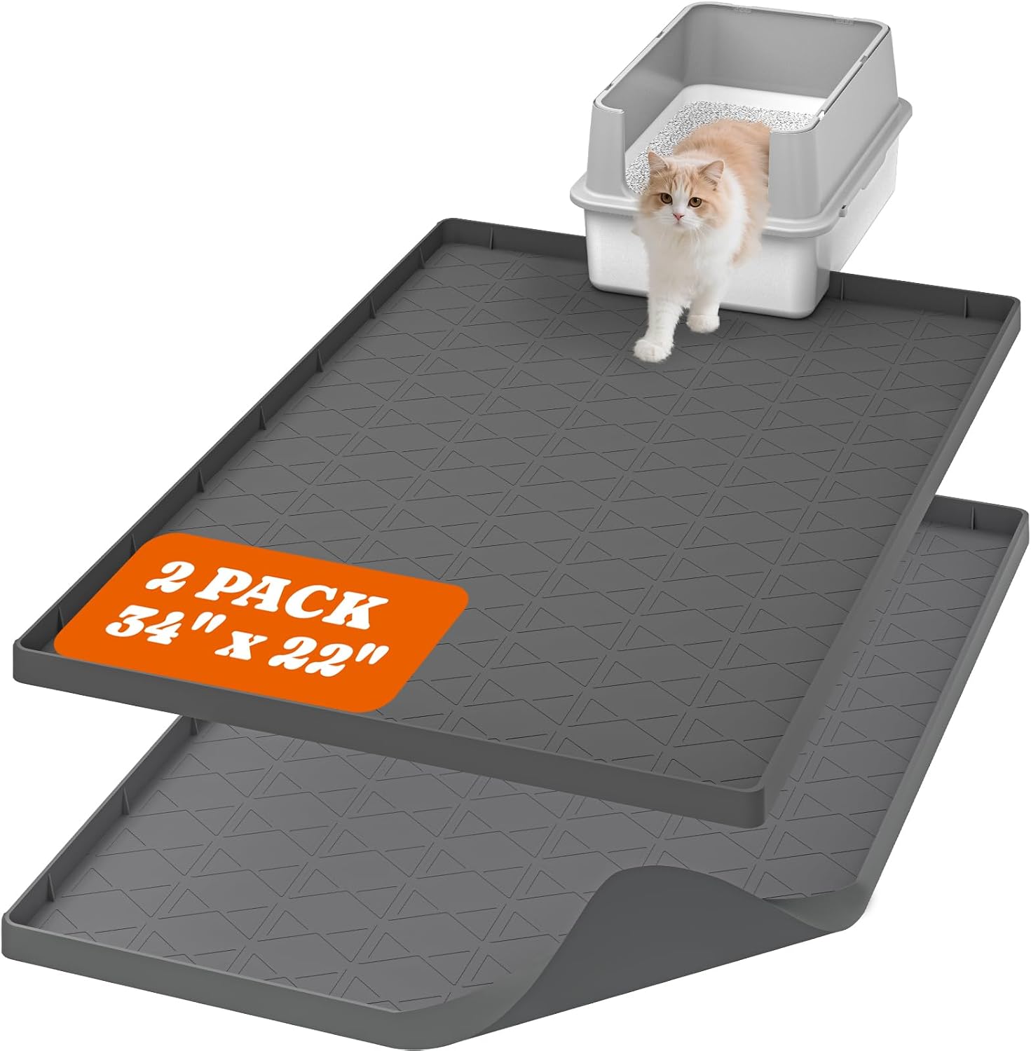 Extra Large Silicone Cat Litter Mat for Effective Litter Control