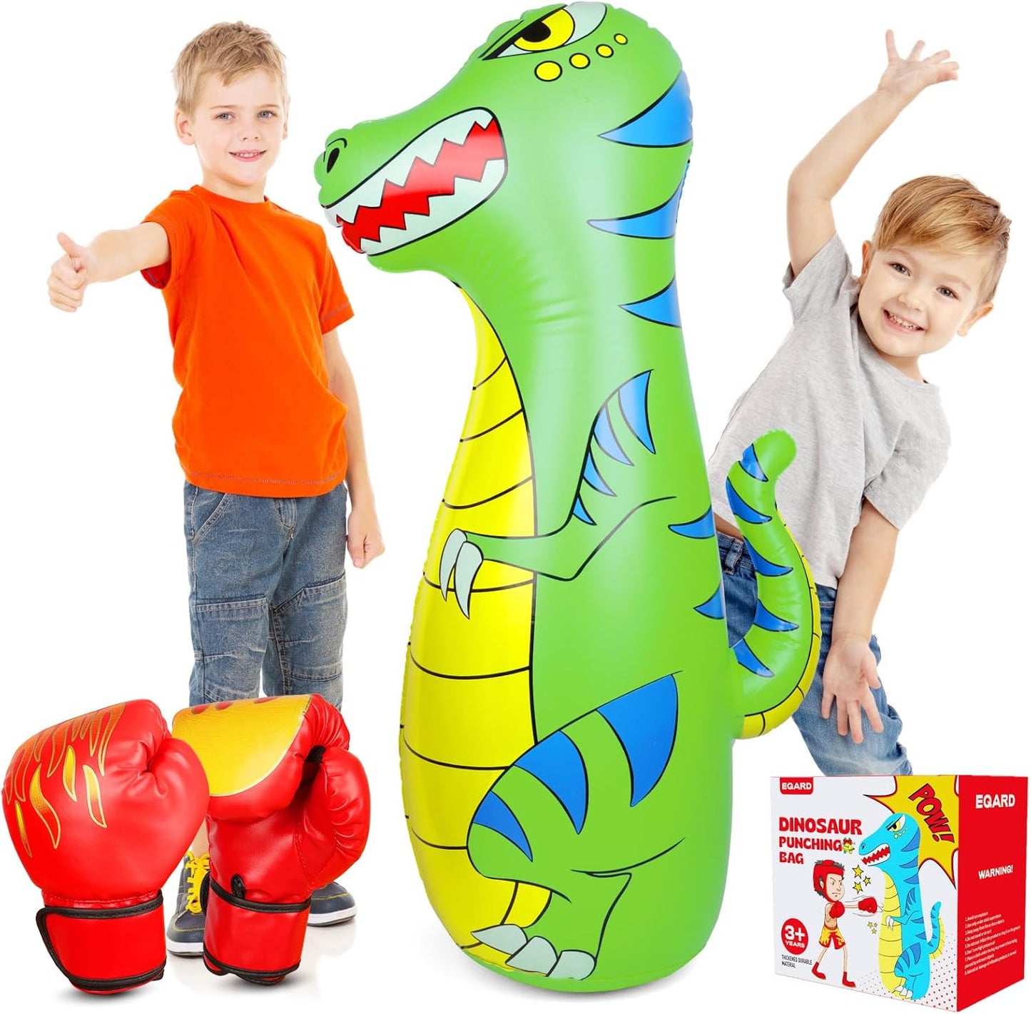Inflatable Dinosaur Punching Bag Set for Kids - Instant Bounce Back Fun!
