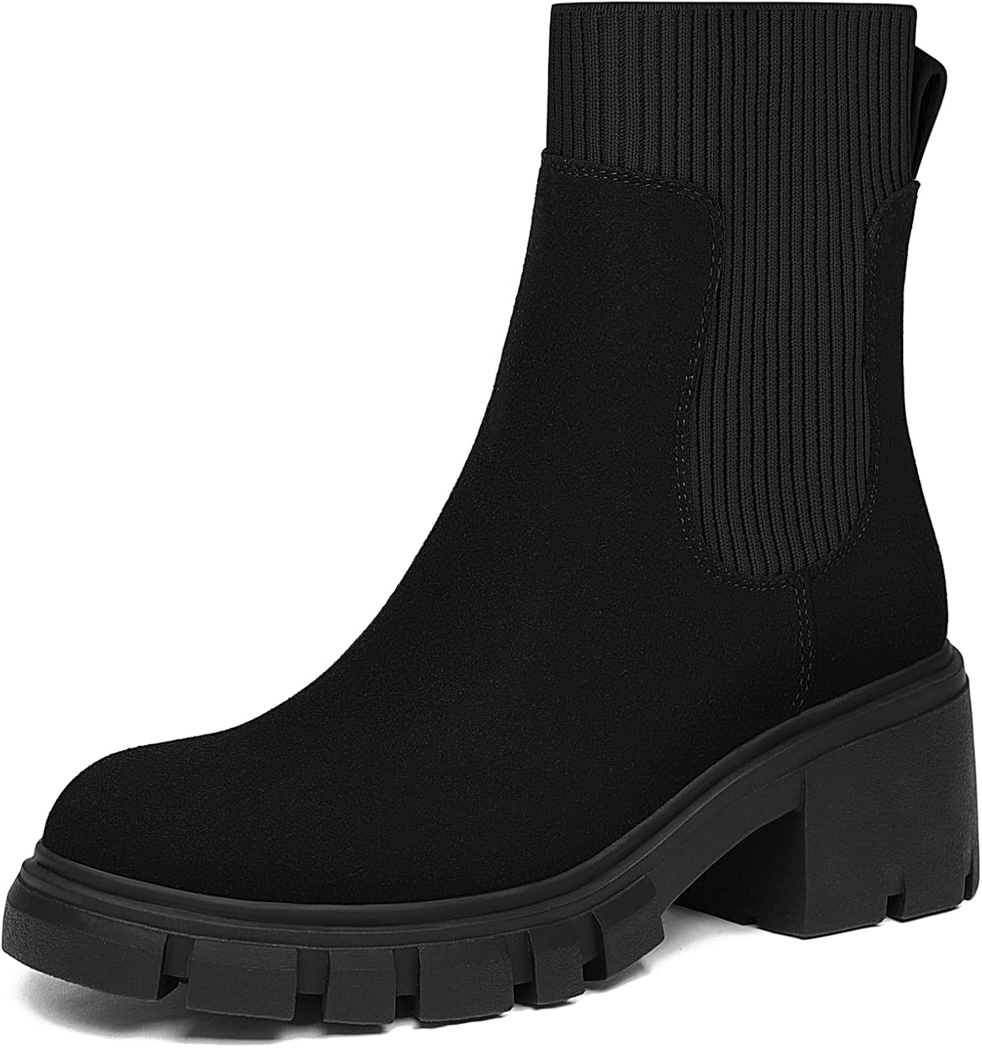 Athlefit Women's Chelsea Boots Slip on Platform Ankle Booties