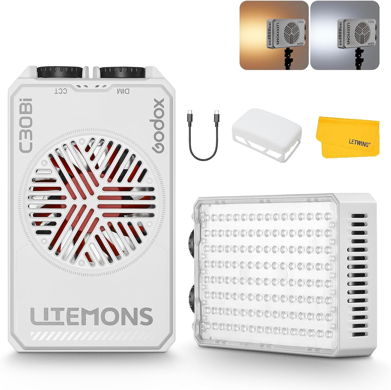Godox C30Bi Bi-Color On Camera Video Light for Creators