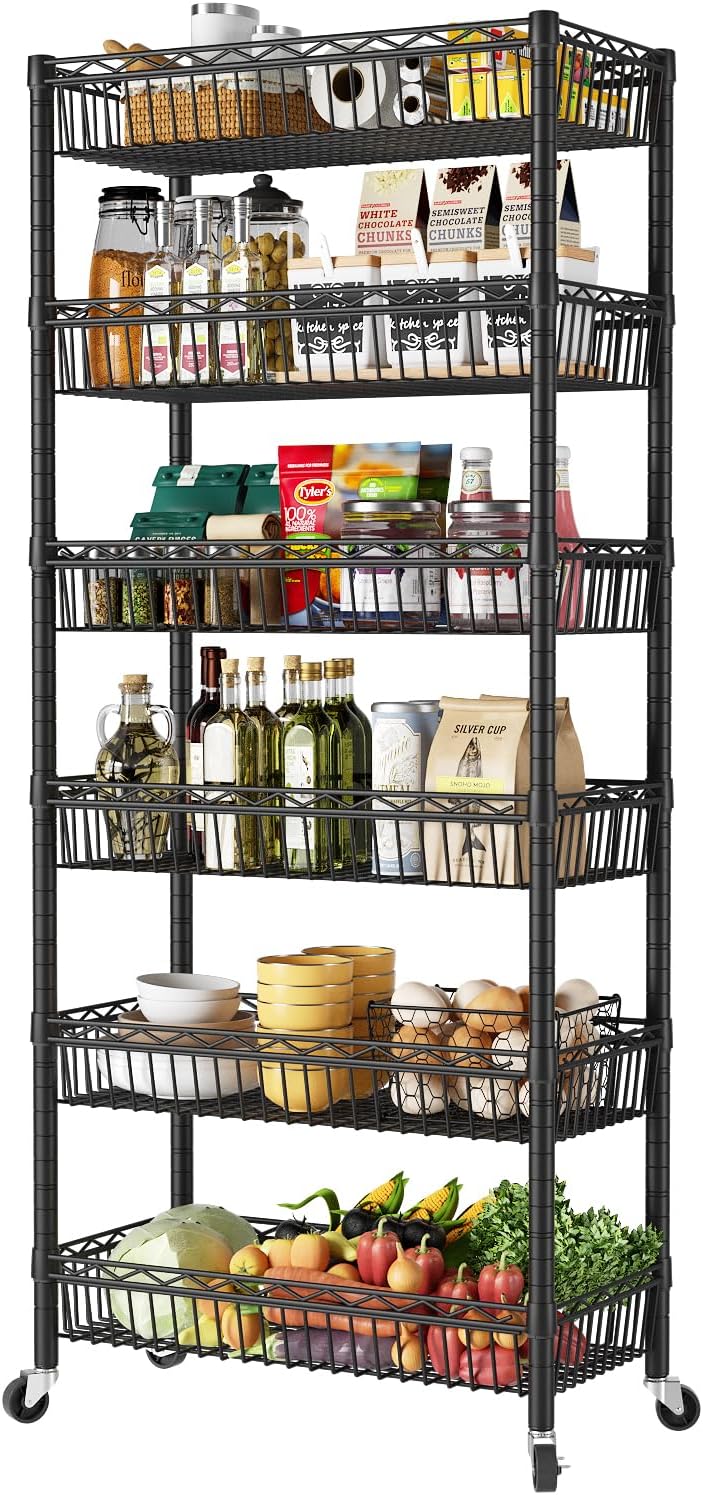 SINGAYE 6 Tier Wire Shelving Unit for Garage Kitchen Office