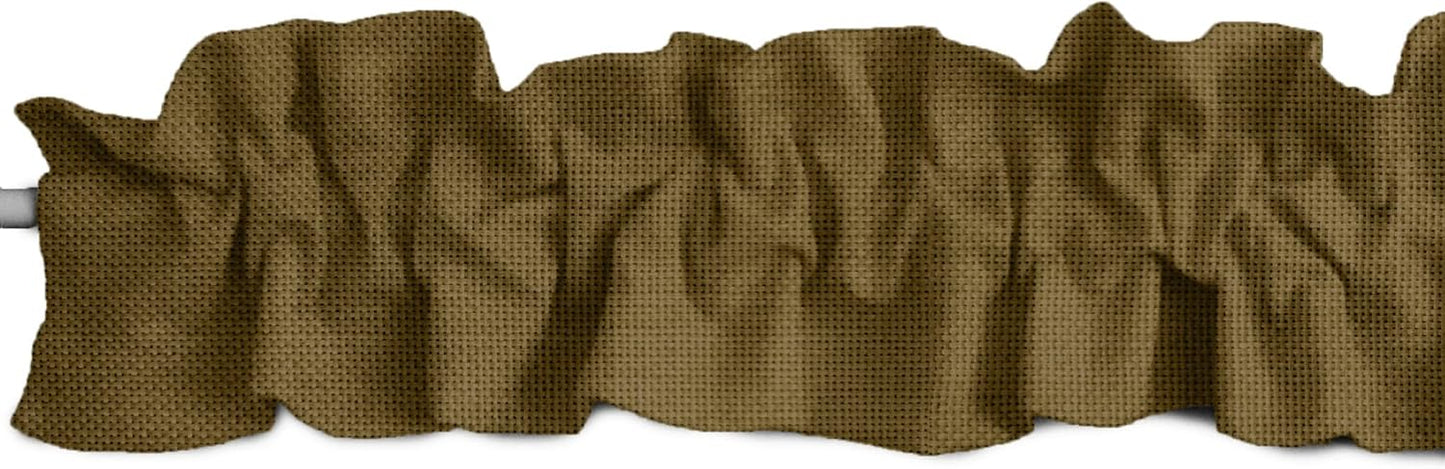 Faux Burlap Sleeve Topper Window Valance for Home Decor