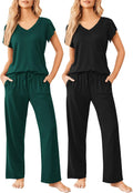 Ekouaer short sleeve sleepwear set for women - 2 pack option