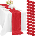 Red Cheesecloth Table Runner 35 x 120 in - Pack of 12 Rustic Sheer