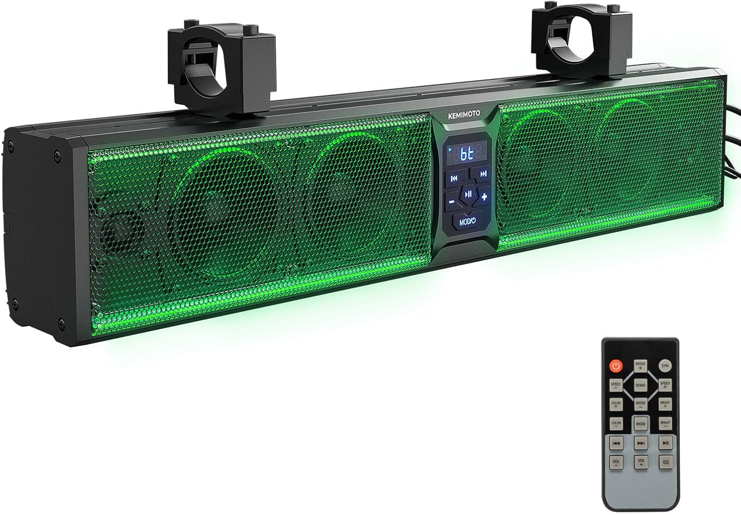 KEMIMOTO 25-inch UTV Sound Bar with RGB Lights and Bluetooth