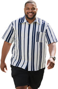 Button Down Shirt Men Big and Tall Short Sleeve (Style LWC5)