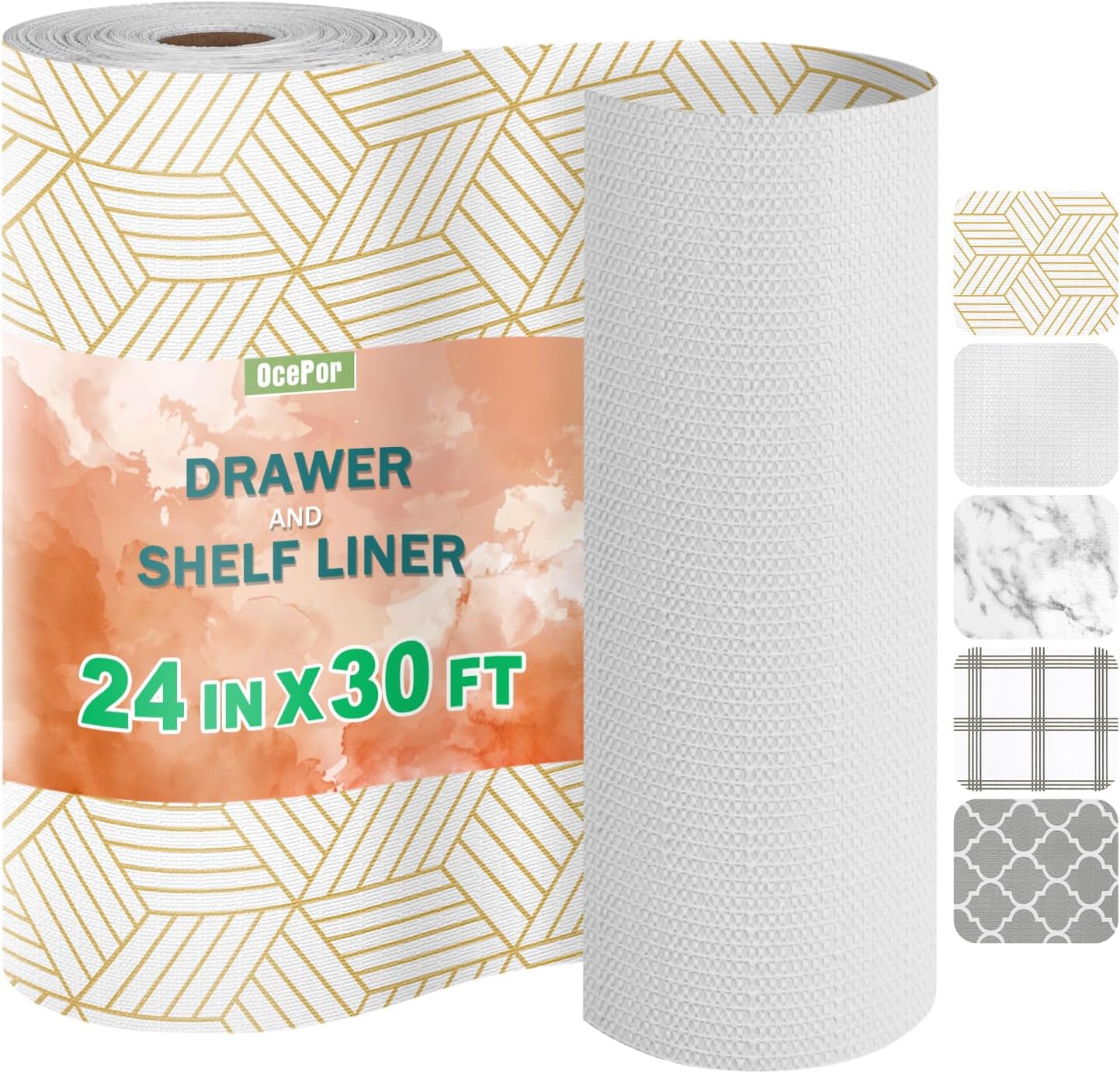 OcePor Non-Adhesive Drawer and Shelf Liner for Cabinets