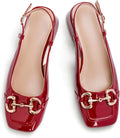 Slingback Mary Jane Heels for Women Low Block Heel - Comfortable Thick
