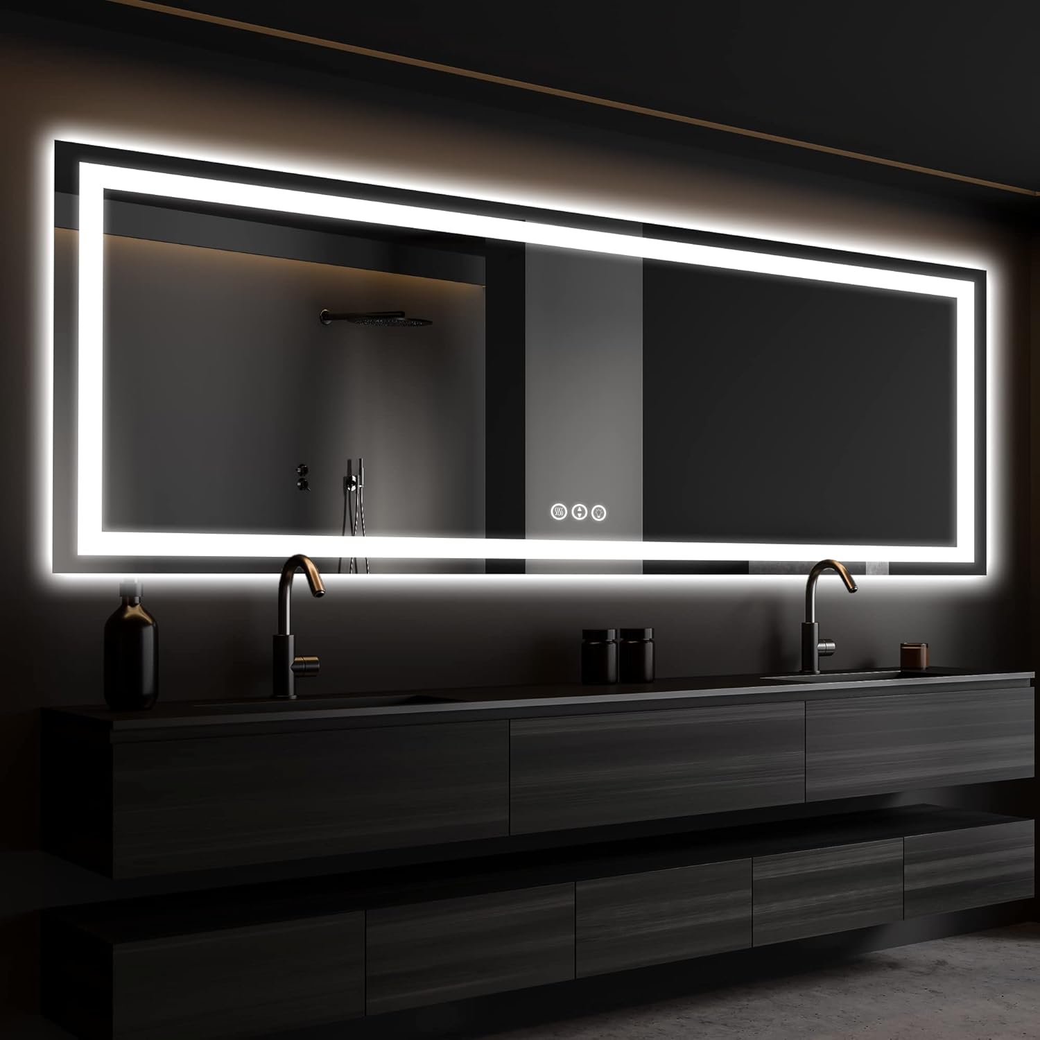 ISKMs LED Bathroom Mirror with Front and Backlit Lighting
