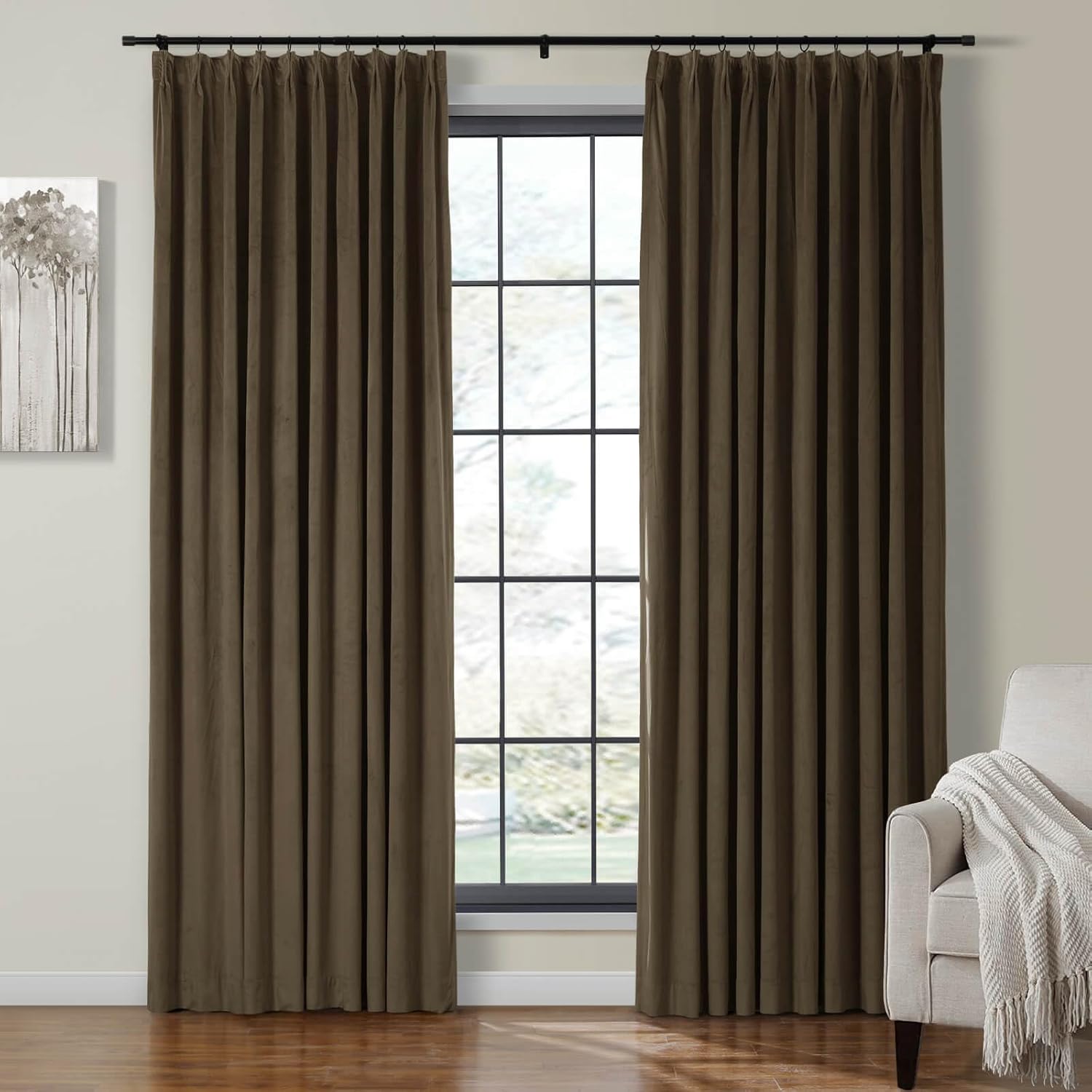 Blackout Velvet Curtain 58x108 Chocolate