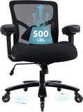 Ergonomic Big & Tall Office Chair - 500lbs Capacity, Adjustable Support, Metal Base