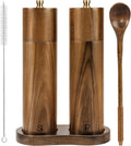 Wooden Salt and Pepper Grinder Set 8 in - Adjustable Manual Mills