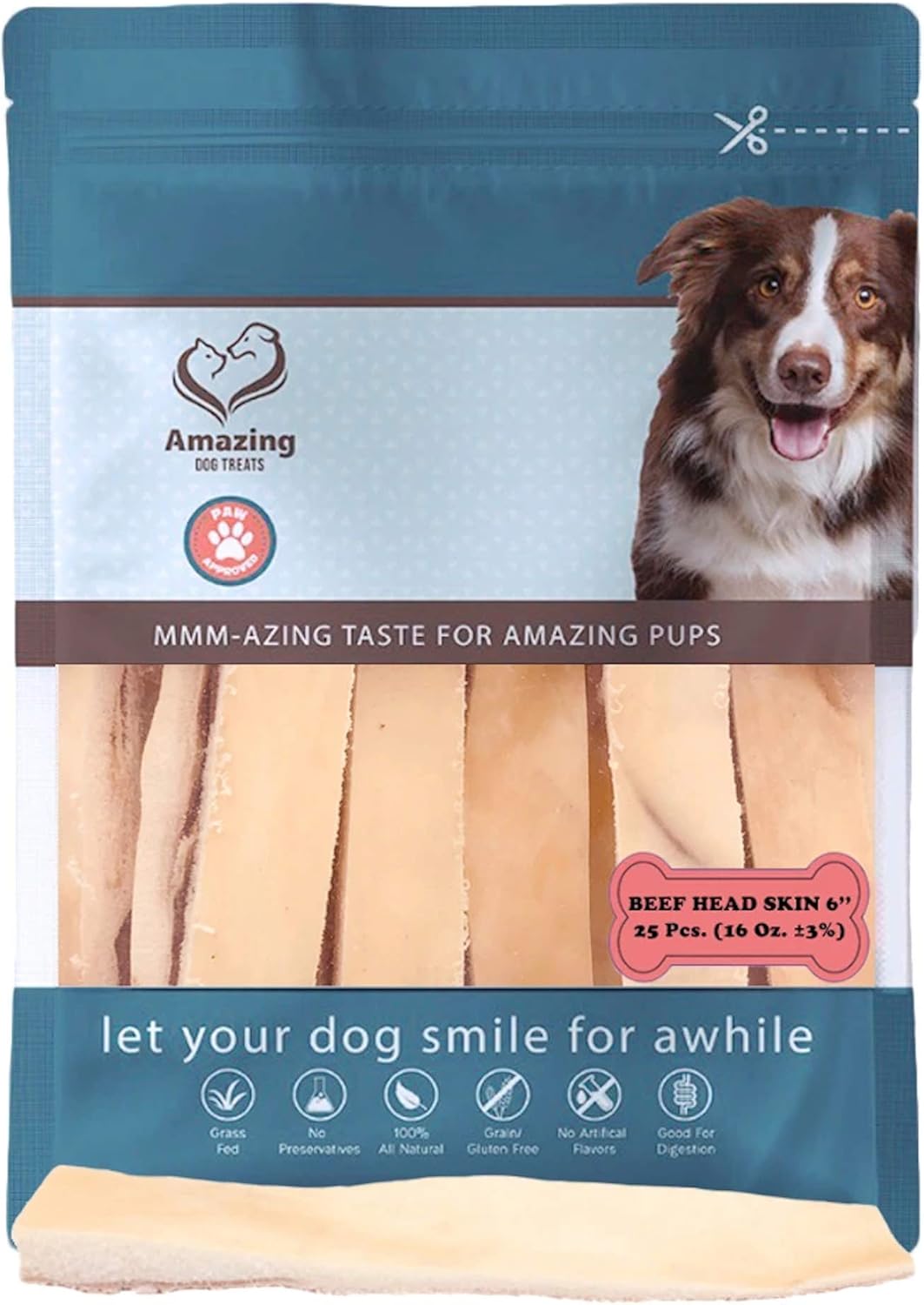 Beef Cheek Strips Premium Dog Chew - Best Rawhide Alternative