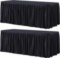 Black Rectangle 2-Pack Fitted Tablecloths for 6 ft Tables - Elegant