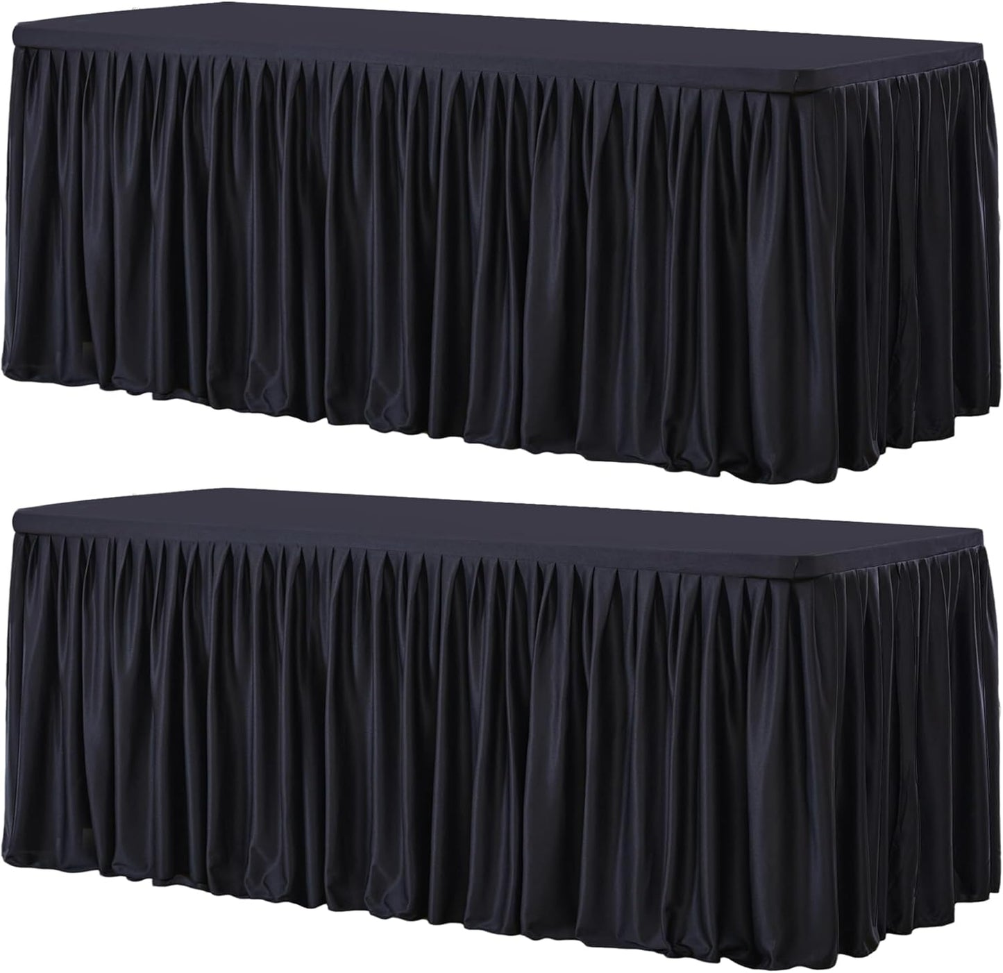2 Pack Black Rectangle Tablecloths for 6 Foot Tables Events