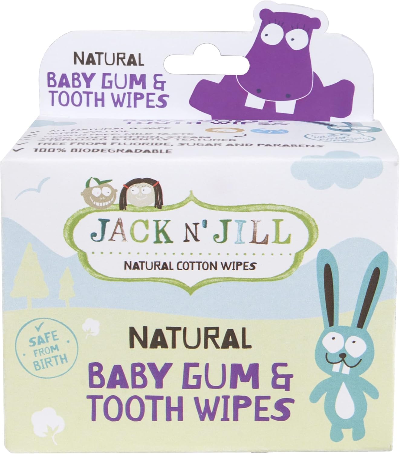 Jack N' Jill Baby Gum Wipes - Natural Xylitol, Safe & Soft, Fluoride-Free