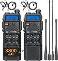 Baofeng UV-5R Ham Radio Handheld 2-Pack - Long Range 3800mAh