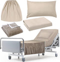4 Pcs Hospital Bed Sheets Set Camel - Soft Knitted Standard Fit