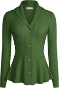 Vintage Shawl Lapel Cardigan Sweater - Flattering Peplum Style Belle