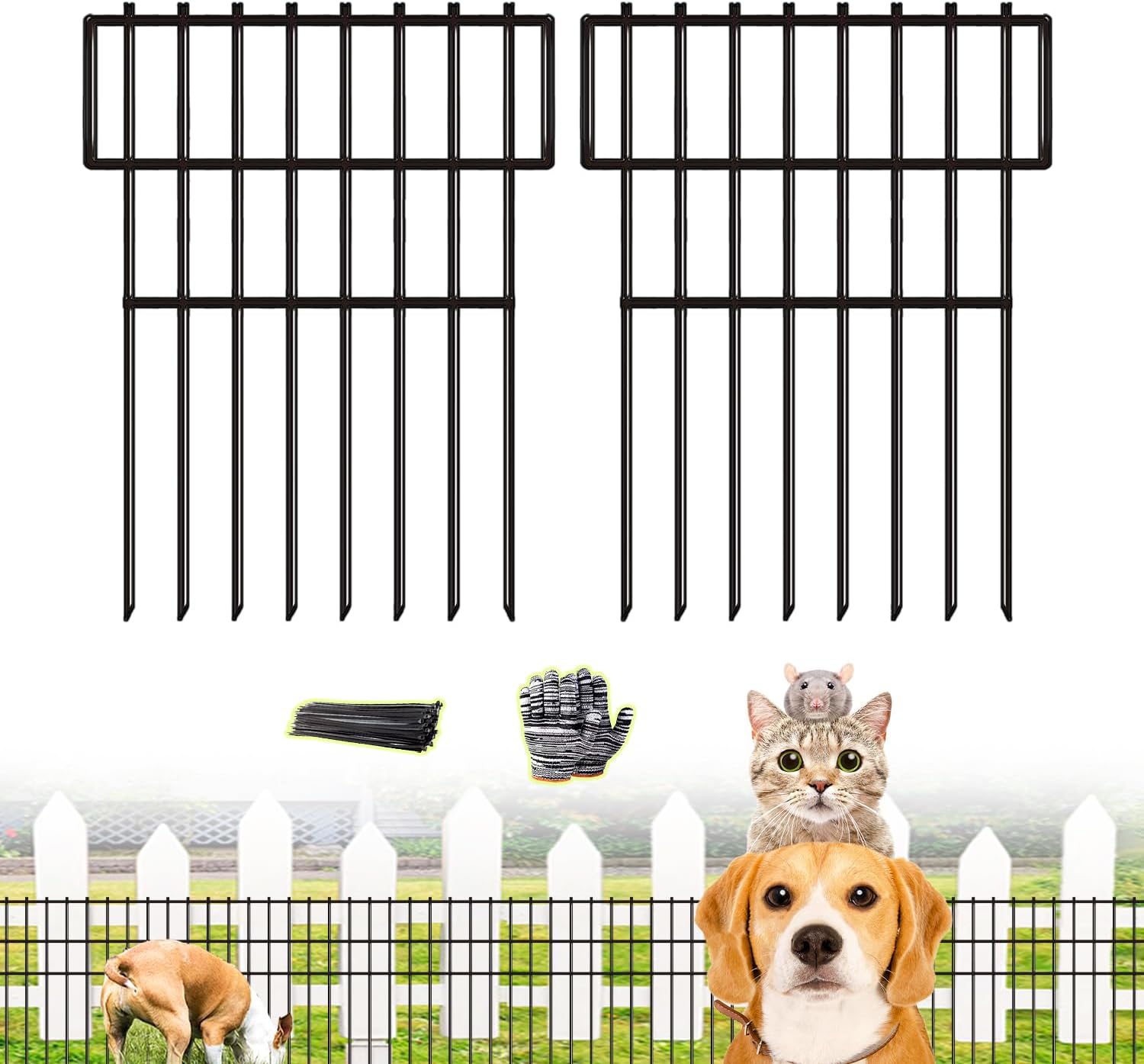 Animal Barrier Fence No Dig 25pcs Garden Fence for Dogs and Cats