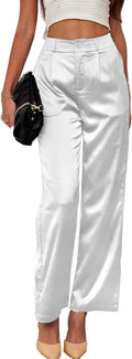 Women's Wide Leg Satin Pants - Elegant Nightout & Work Trouser