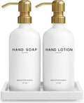 Luxury Glass Soap and Lotion Dispenser Set for Home Decor
