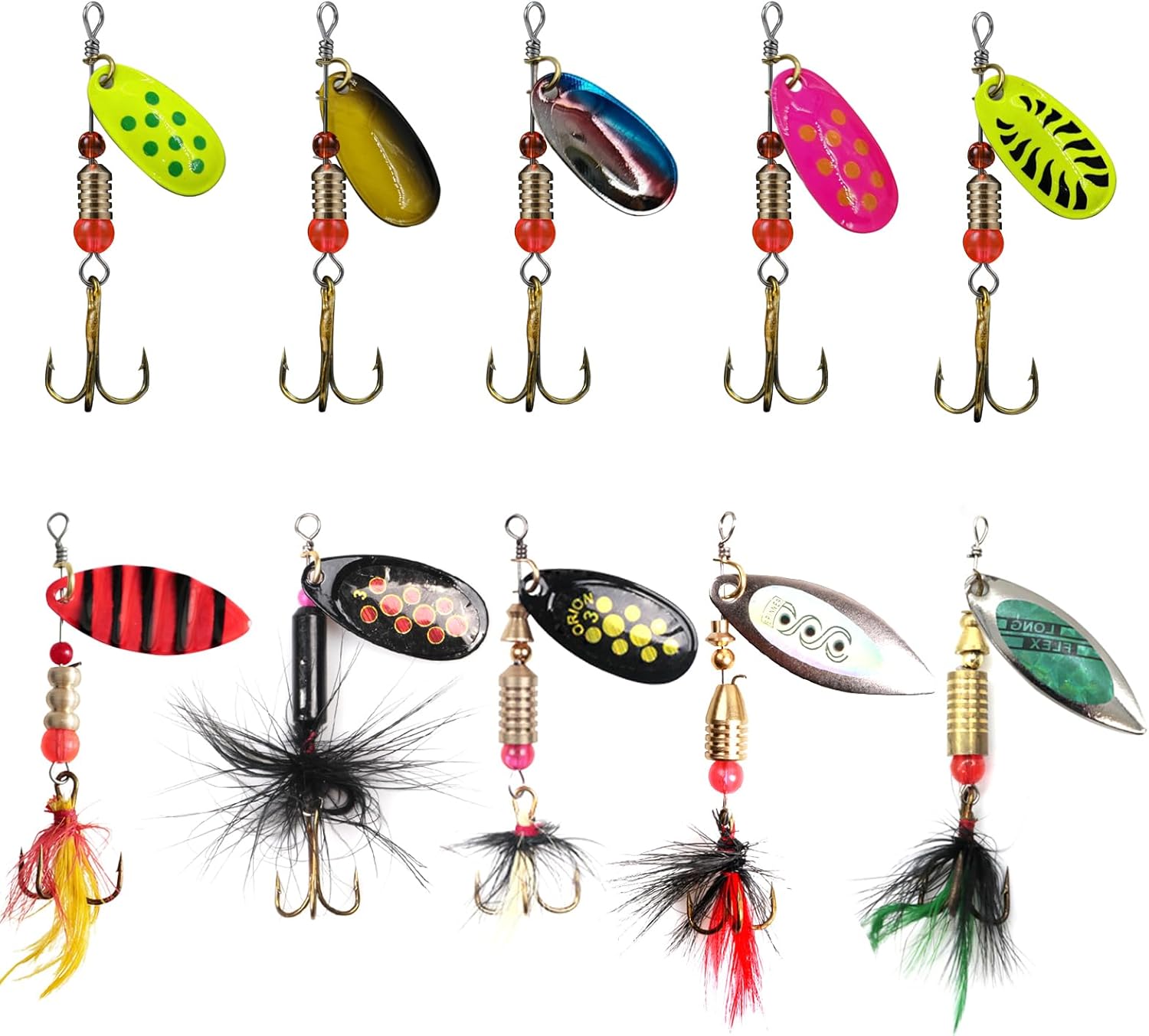 10 Panther Martin Trout Lures - Deadly Rooster Tail Spinner Set