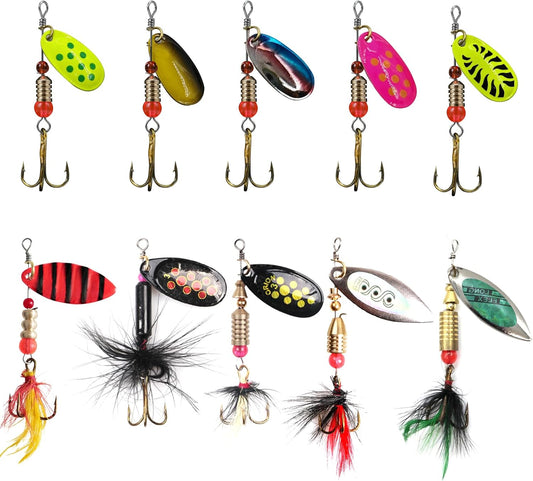 10 Panther Martin Trout Lures - Deadly Rooster Tail Spinner Set