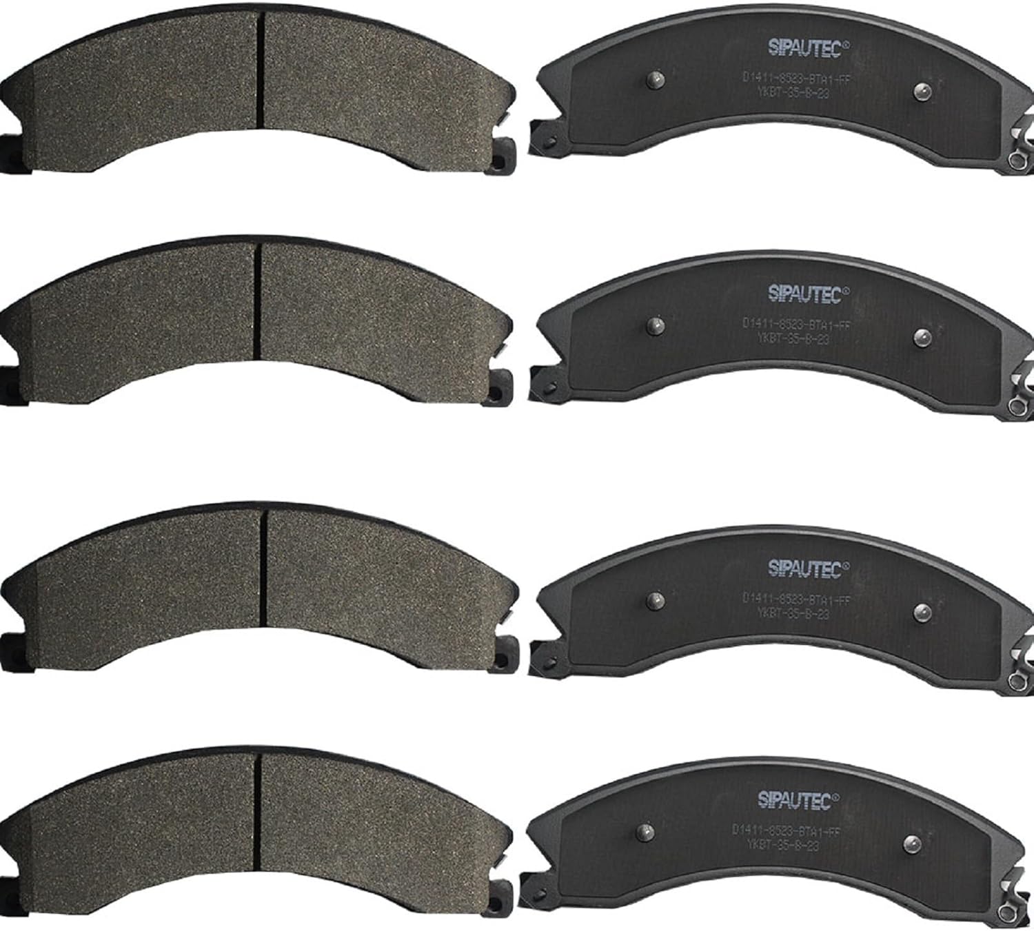 SIPAUTEC Front and Rear Ceramic Disc Brake Pads Set for Silverado