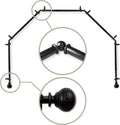 Rod Desyne Nathan 5-Sided Bay Window Curtain Rod, 13/16in - Black