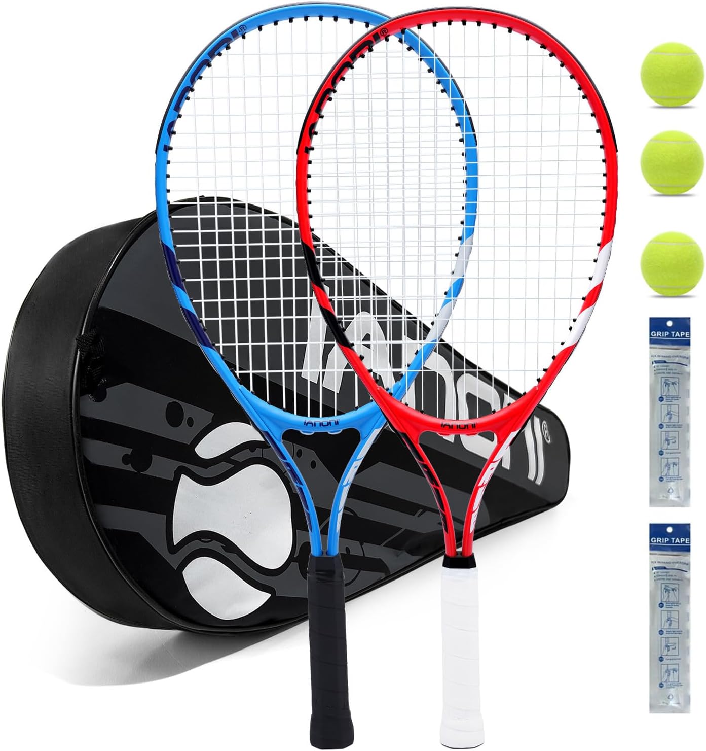 Tennis Racket for Kids 23ft' Set of 2 with Balls and Grips