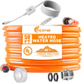 50FT Heated Water Hose for RV - Antifreeze to -45F, Thermostat
