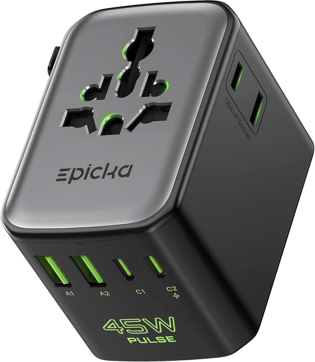 Epicka Pulse Duo 45W Universal Travel Adapter for Global Use