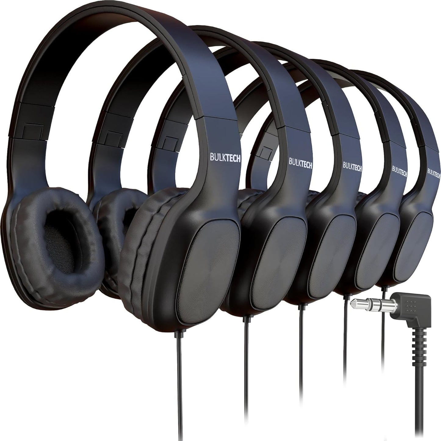40 Pack Bulk Wired On-Ear Leather Headphones for Quality Sound