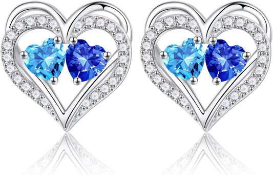 Double Birthstone Earrings for Women - Perfect Gift Idea