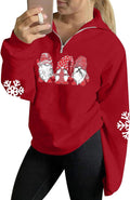 Merry Christmas Sweatshirt for Women Gnomes Santa Cute Long Sleeve