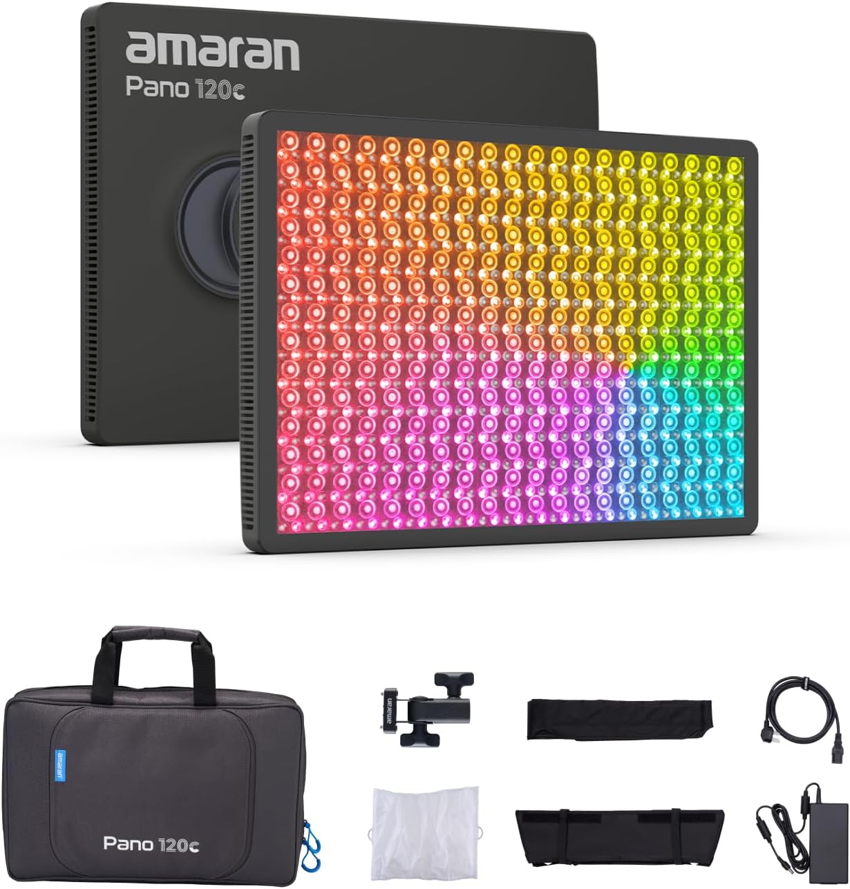 amaran Pano 120c Kit: Portable RGBWW LED Panel Light for Creators
