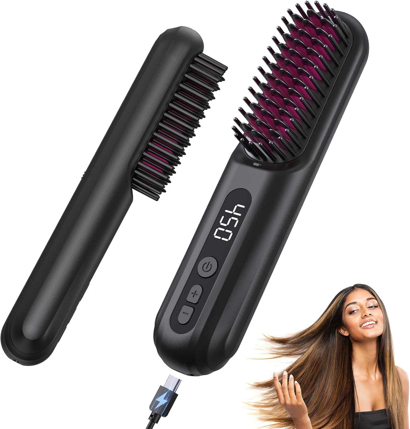 Bopcal Cordless Hair Straightener - 30s Fast Heating, Portable & Lightweight