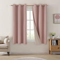 100% Blackout Curtains 42 x 63 in Blush Pink Linen - Room Darkening