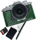 Genuine Leather Half Camera Case for Nikon Z fc Green - Vintage Fit