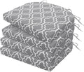 Grey Geometry Outdoor Chair Cushions Set of 4 - 17in x 16in x 2in
