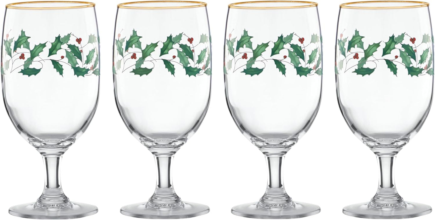 Lenox Holiday Iced Beverage Glass Set for Festive Gatherings