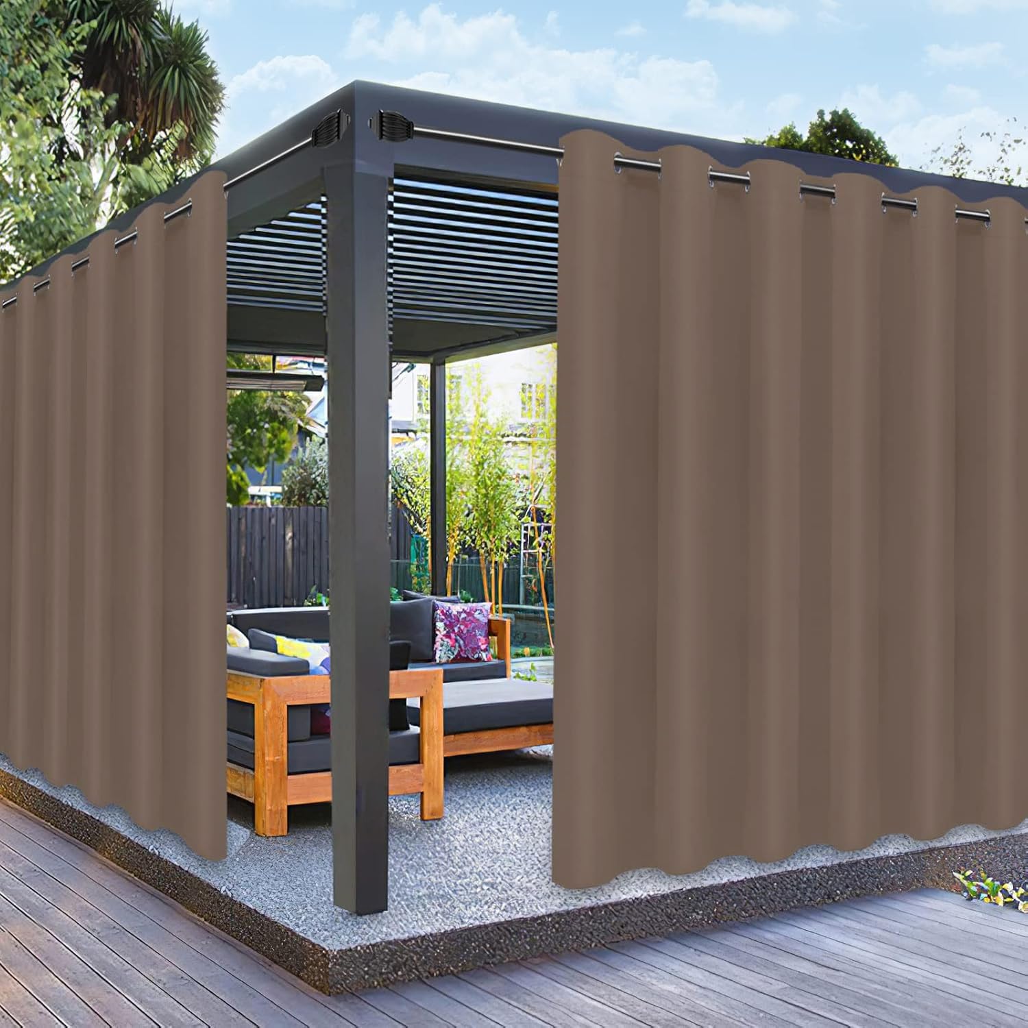 PureFit Outdoor Curtains for Patio Waterproof and UV Resistant