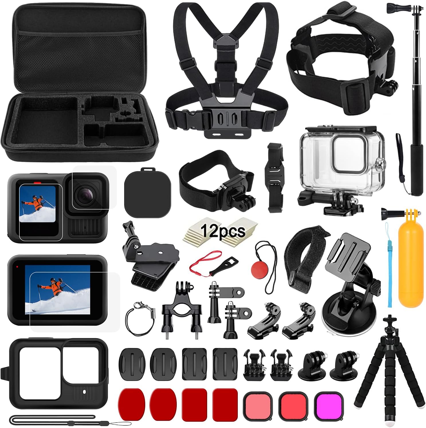 GoPro Hero 13 Accessories Set with Waterproof Housing and Mounts