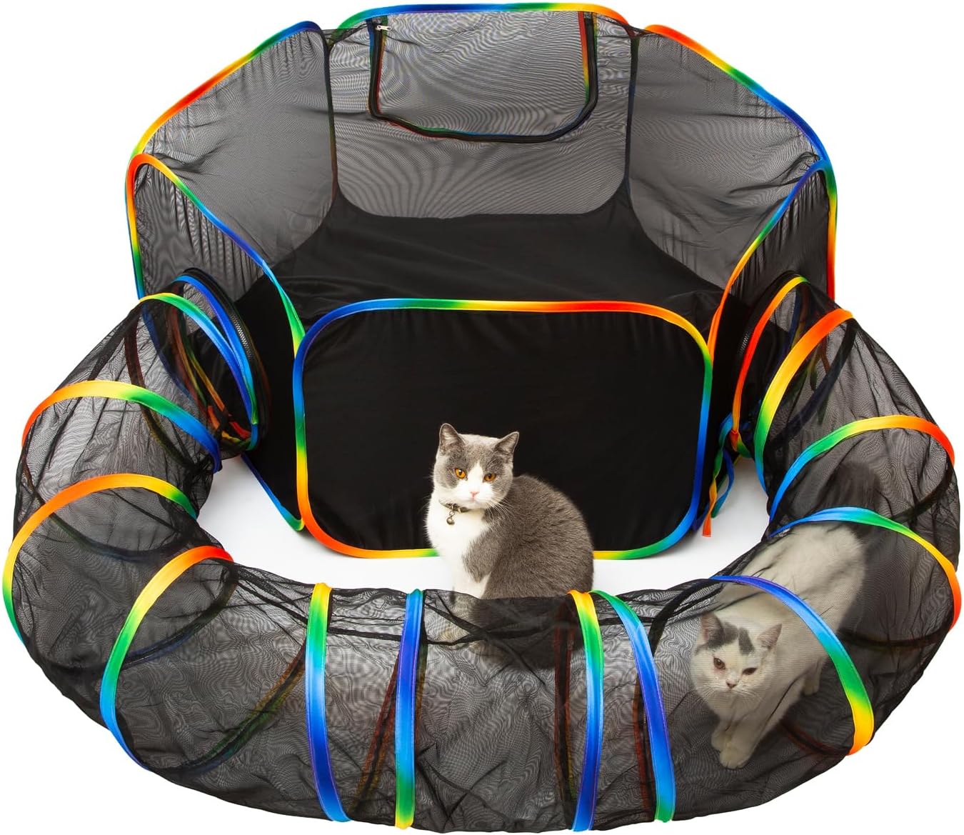 Rainbow Cat Playpen for Indoor Fun