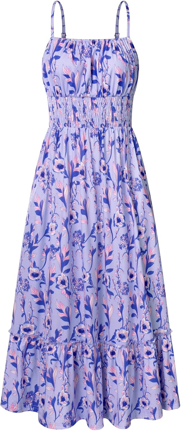 GRACE KARIN Womens Summer Maxi Dress with Pockets and Floral Print